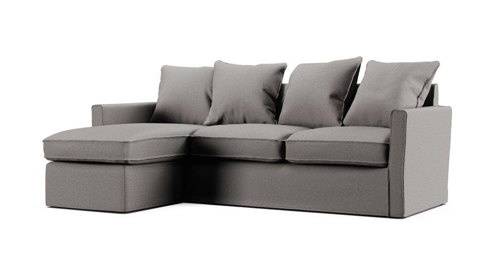 Harnosand 2 Seater & Chaise Lounge Sofa Cover - Care+ Canvas Ash