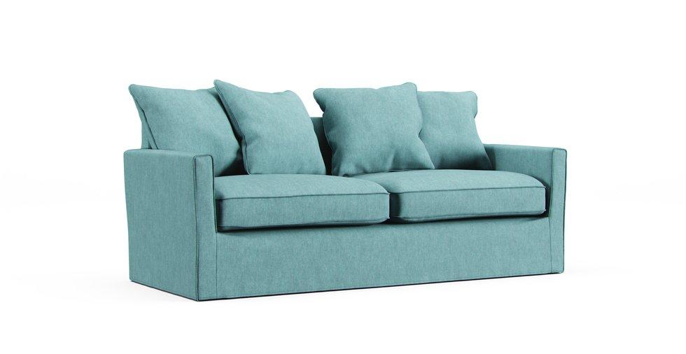 Harnosand 3 Seater Sofa Cover - Care+ Tweed Mineral Blue
