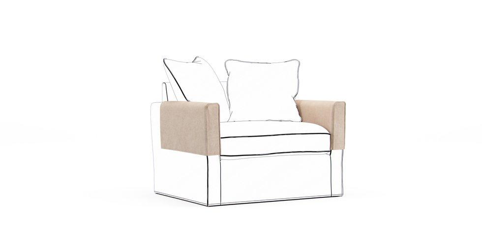 Harnosand Armrest Protector Covers — Add On - Mod Basketweave Pearl