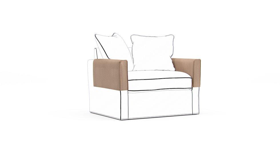 Harnosand Armrest Protector Covers — Add On - Mod Chenille Beige