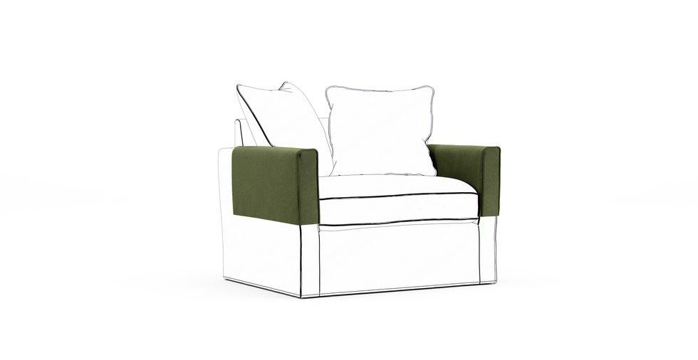 Harnosand Armrest Protector Covers — Add On - Signature Microfiber Forest Green