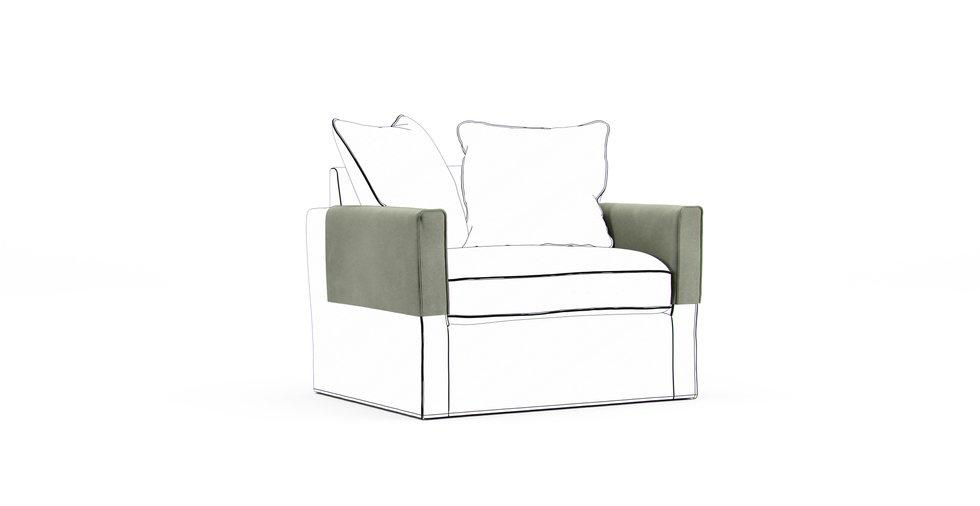 Harnosand Armrest Protector Covers — Add On - Signature Microfiber Silver Sage