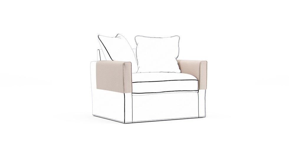 Harnosand Armrest Protector Covers — Add On - Mod Boucle Oatmeal