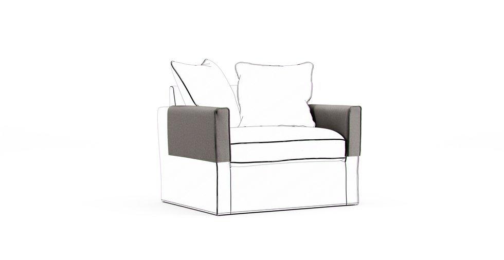 Harnosand Armrest Protector Covers — Add On - Care+ Canvas Ash