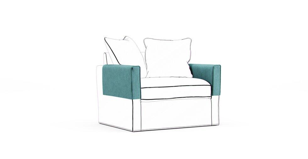 Harnosand Armrest Protector Covers — Add On - Care+ Tweed Mineral Blue