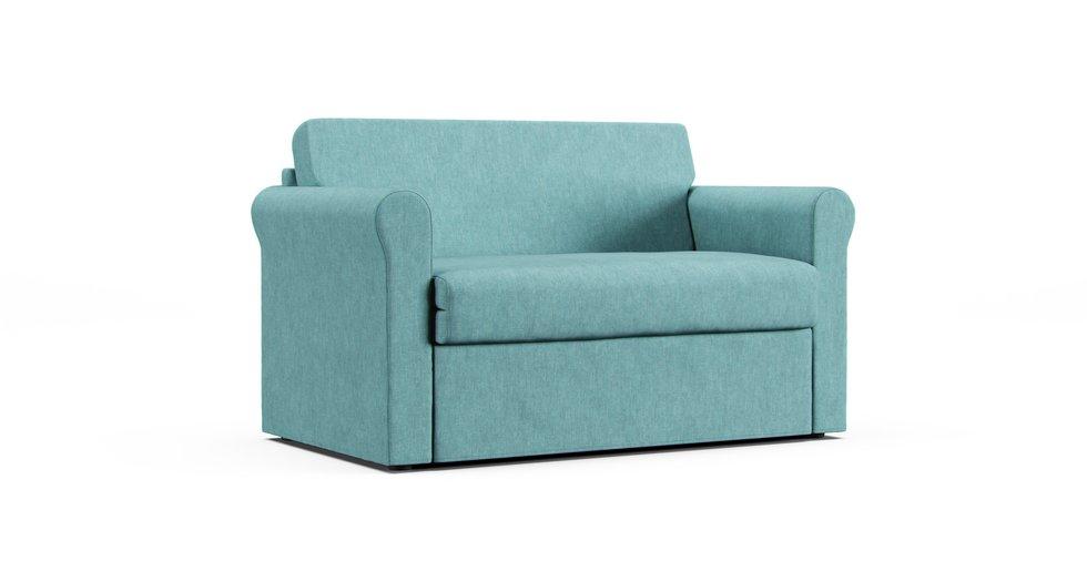 Hagalund 2 Seater Sofa Bed Cover - Care+ Tweed Mineral Blue