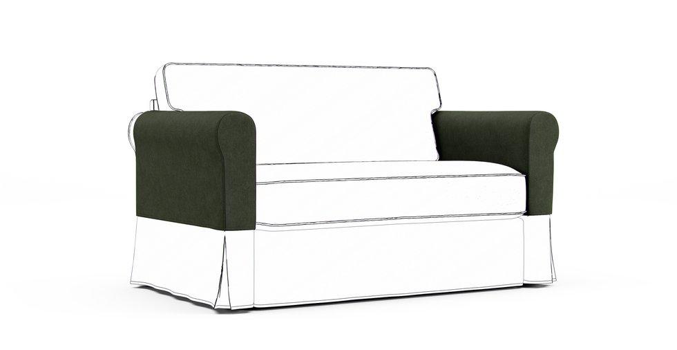 Hagalund Armrest Protector Covers — Add On - Everyday Weave Basil Green