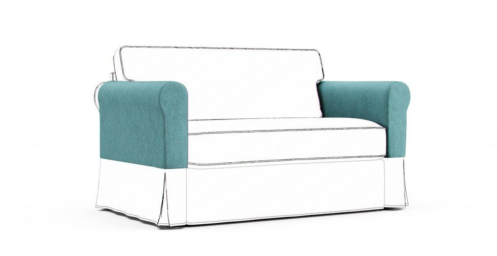 Hagalund Armrest Protector Covers - Care+ Tweed Mineral Blue