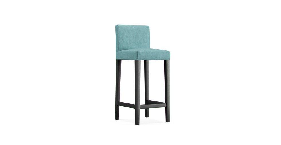 Henriksdal Bar Stool Slipcover - Care+ Tweed Mineral Blue