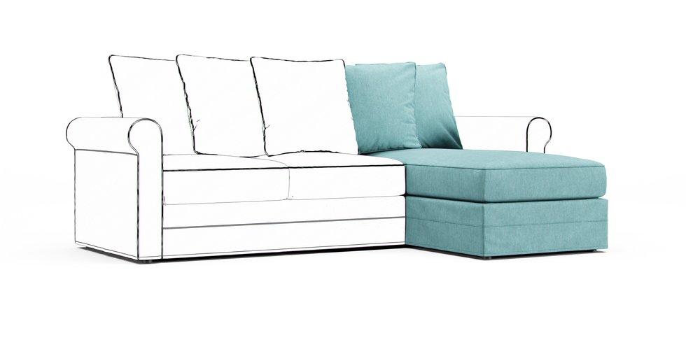 Harlanda Chaise Section Cover - Care+ Tweed Mineral Blue