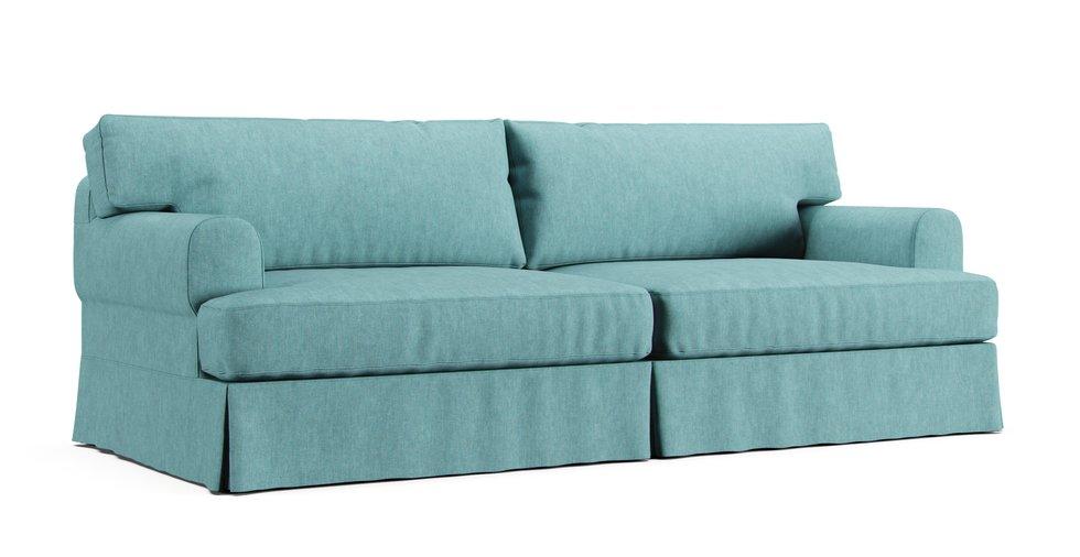 Hovas 3 Seater Cover - Care+ Tweed Mineral Blue