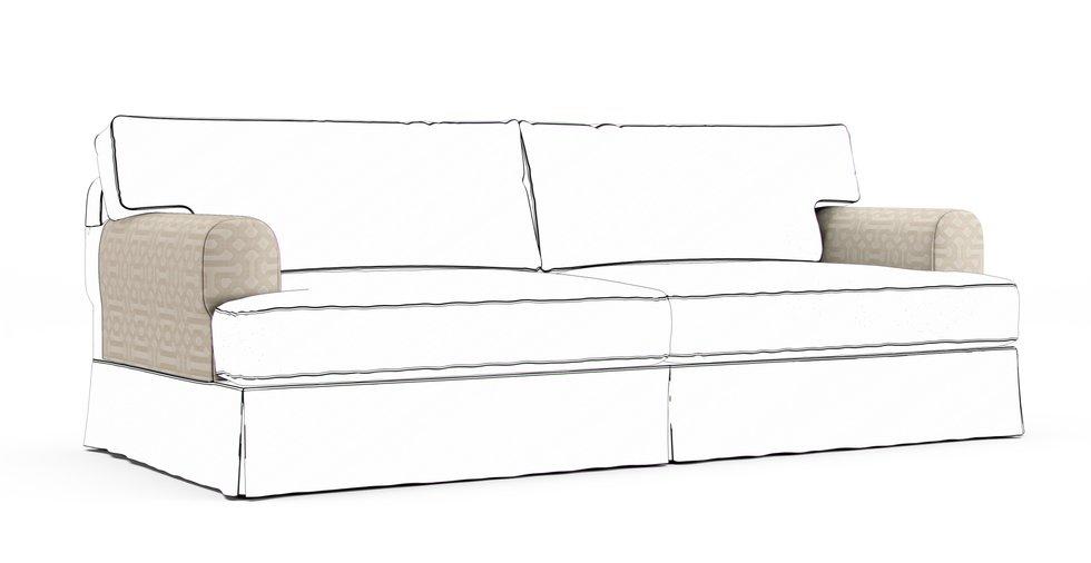 Hovas Armrest Protector Covers — Add On - Sunbrella® Fretwork Flax