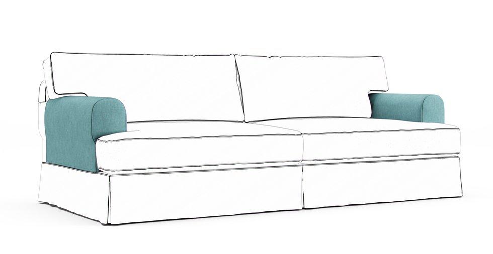 Hovas Armrest Protector Covers - Care+ Tweed Mineral Blue