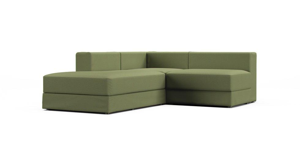 Jattebo  2.5-seat Corner Modular Sofa with Chaise Longue Cover - Care+ Canvas Sage
