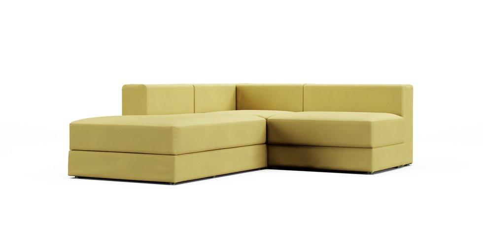 Jattebo 2.5-seat Corner Modular Sofa with Chaise Longue Cover - Care+ Tweed Amber