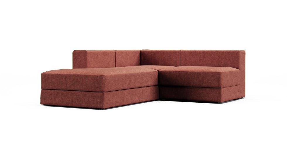 Jattebo 2.5-seat Corner Modular Sofa with Chaise Longue Cover - Care+ Tweed Sunset