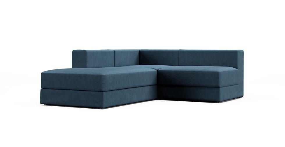 Jattebo 2.5-seat Corner Modular Sofa with Chaise Longue Cover - Care+ Tweed Teal