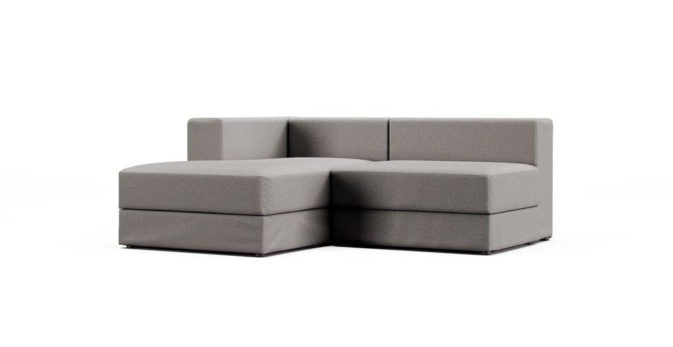 Jattebo 2.5-seat Modular Sofa with Chaise Longue Cover - Care+ Canvas Ash