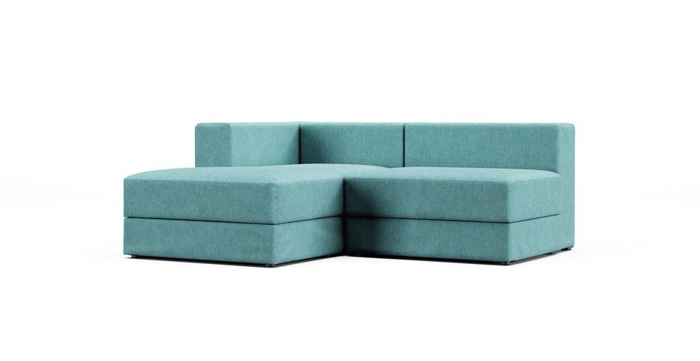 Jattebo 2.5-seat Modular Sofa with Chaise Longue Cover - Care+ Tweed Mineral Blue