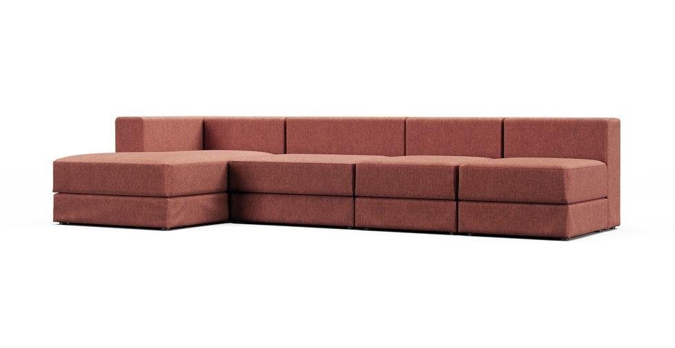 Jattebo 4.5-seat Modular Sofa Cover - Care+ Tweed Sunset