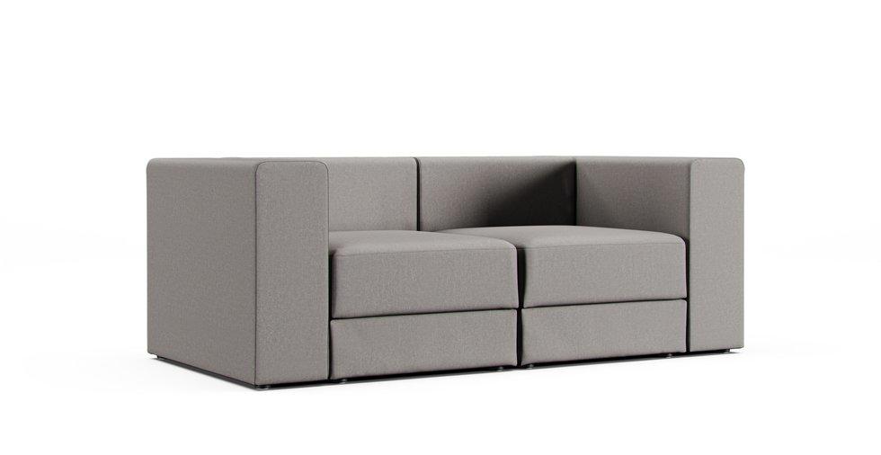 Jattebo 2-seat Modular Sofa Cover - Care+ Canvas Ash