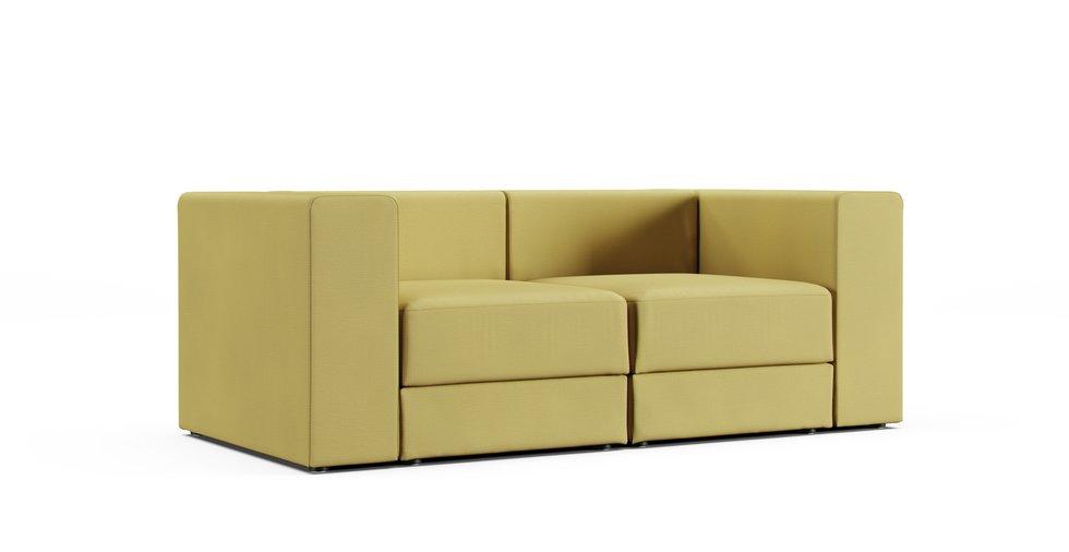 Jattebo 2-seat Modular Sofa Cover - Care+ Tweed Amber