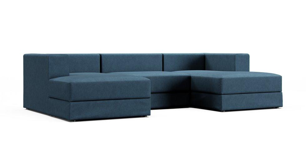 Jattebo 3.5-seat Modular Sofa with Chaise Longues Cover - Care+ Tweed Teal