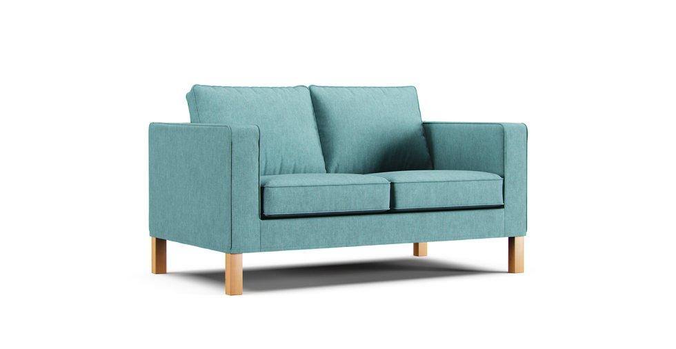 Karlanda 2 Seater Sofa Cover - Care+ Tweed Mineral Blue