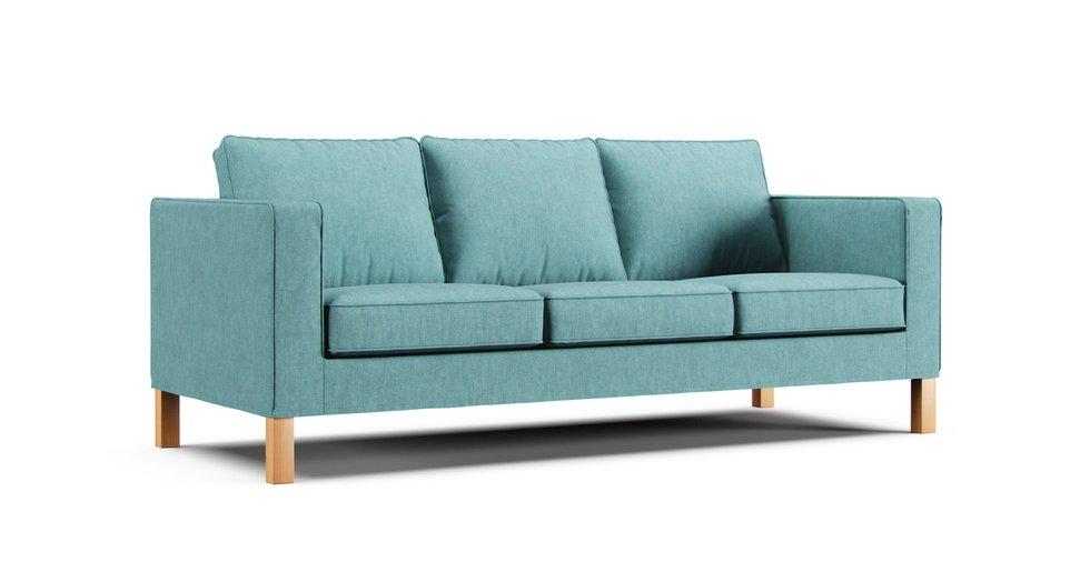 Karlanda 3 Seater Sofa Cover - Care+ Tweed Mineral Blue