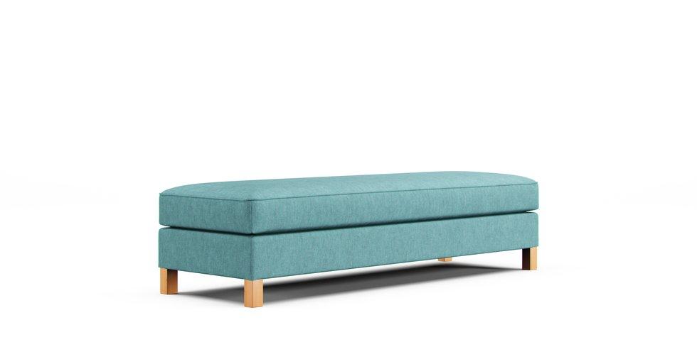 Karlanda Bench Cover - Care+ Tweed Mineral Blue
