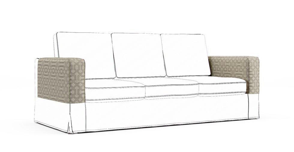 Karlanda Armrest Protector Covers — Add On - Sunbrella® Fretwork Pewter