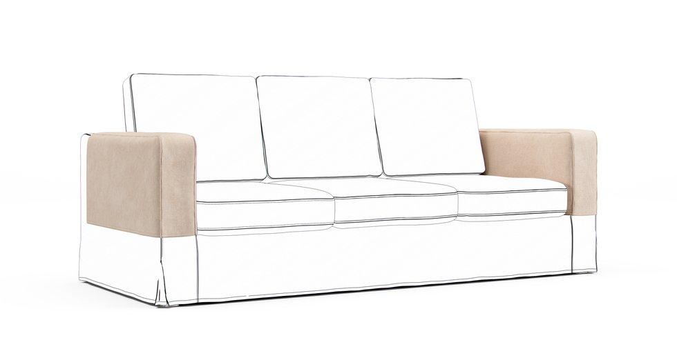 Karlanda Armrest Protector Covers — Add On - Mod Basketweave Pearl