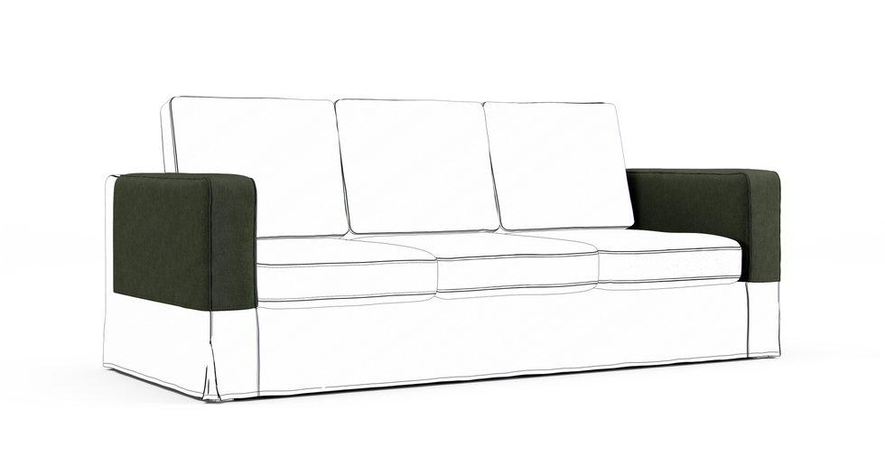 Karlanda Armrest Protector Covers — Add On - Everyday Weave Basil Green