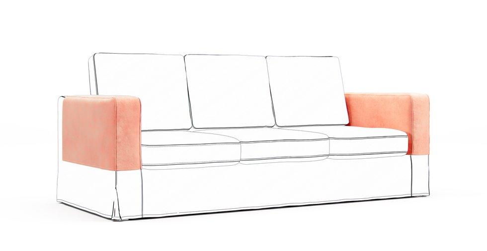 Karlanda Armrest Protector Covers — Add On - Classic Velvet Peach