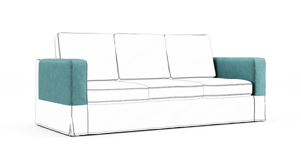 Karlanda Armrest Protector Covers - Care+ Tweed Mineral Blue