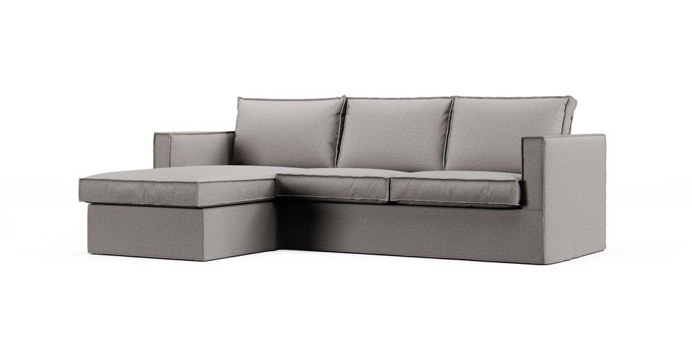 Karlstad Loveseat with Chaise Cover - Care+ Canvas Ash