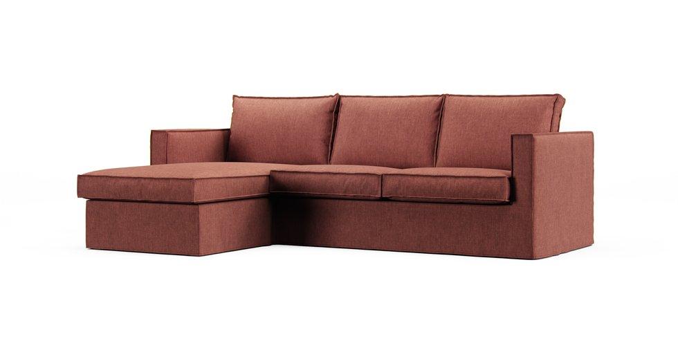 Karlstad Loveseat with Chaise Cover - Care+ Tweed Sunset