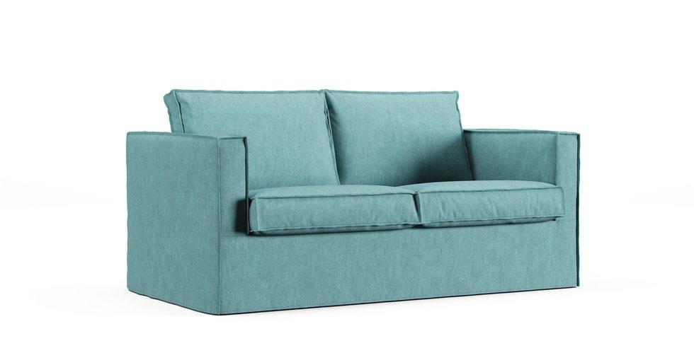 Housse de canapé Karlstad 2 places - Care+ Tweed Mineral Blue