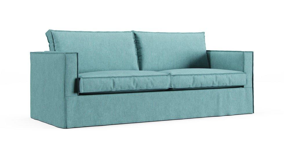 Karlstad 3 Seater Sofa Cover - Care+ Tweed Mineral Blue