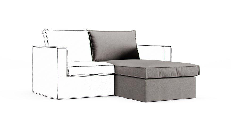 Karlstad Chaise Lounge, Add-On Unit Cover - Care+ Canvas Ash