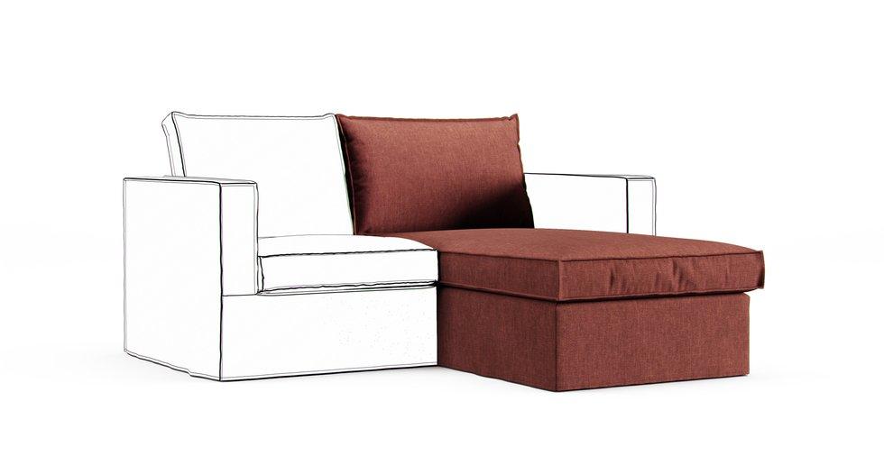 Karlstad Chaise Lounge, Add-On Unit Cover - Care+ Tweed Sunset