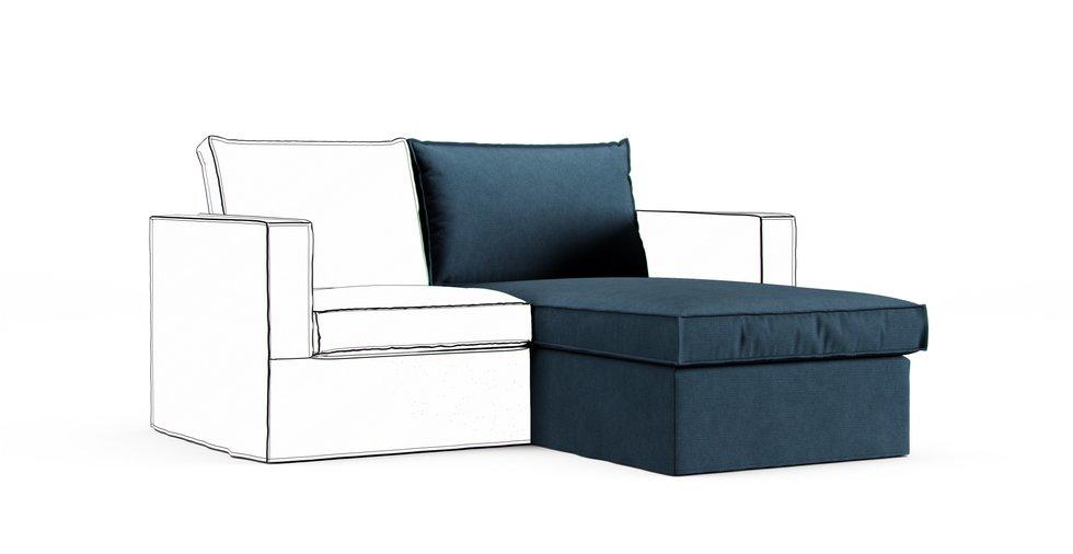 Karlstad Chaise Lounge, Add-On Unit Cover - Care+ Tweed Teal