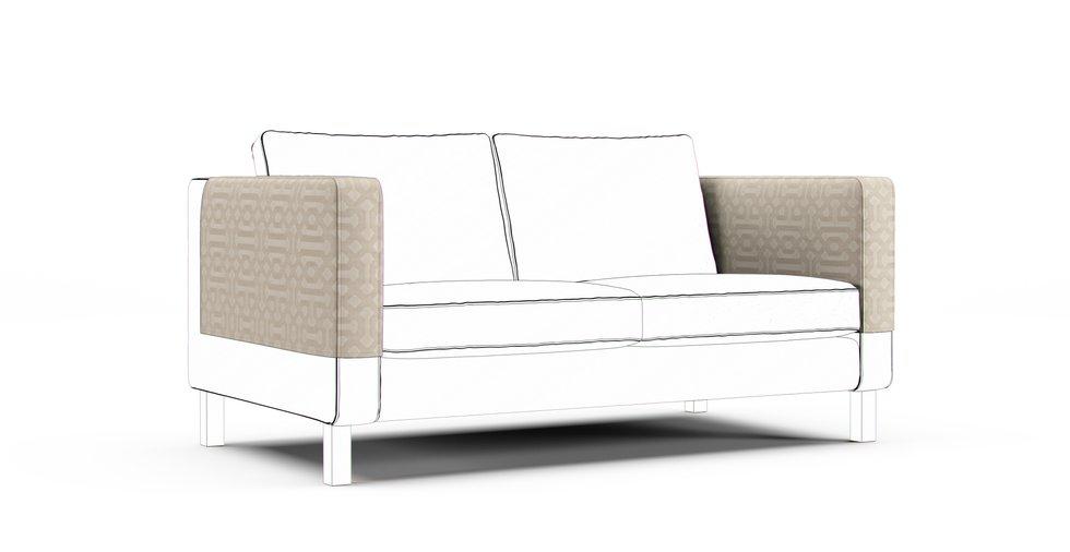 Karlstad Armrest Protector Covers — Add On - Sunbrella® Fretwork Flax