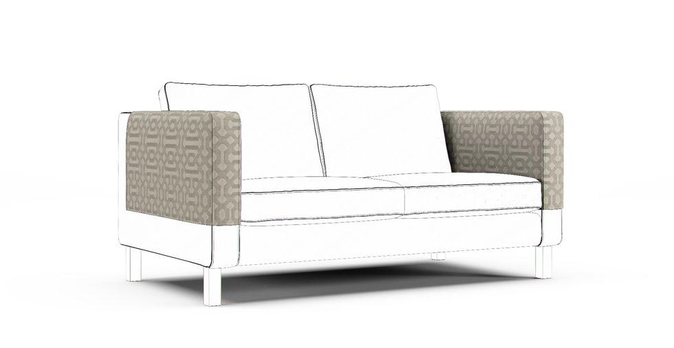 Karlstad Armrest Protector Covers — Add On - Sunbrella® Fretwork Pewter