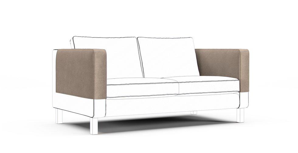 Karlstad Armrest Protector Covers — Add On - Mod Basketweave Flax