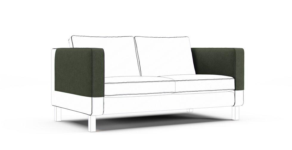 Karlstad Armrest Protector Covers — Add On - Everyday Weave Basil Green