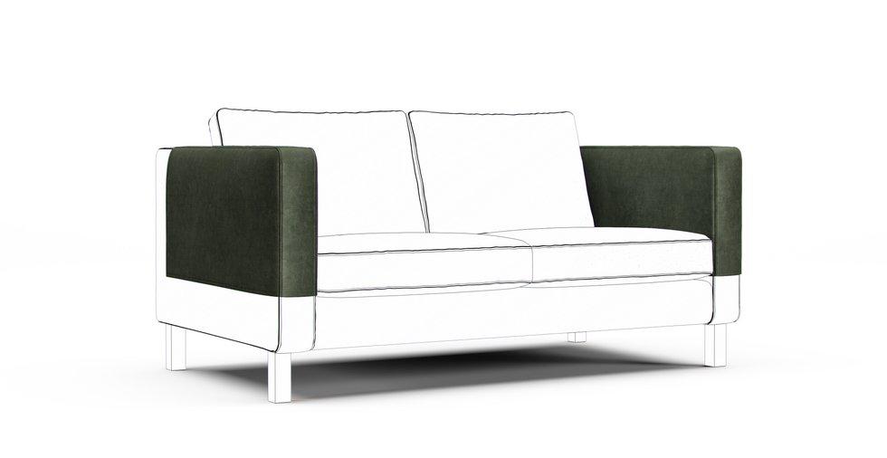 Karlstad Armrest Protector Covers — Add On - Signature Velvet Bayleaf