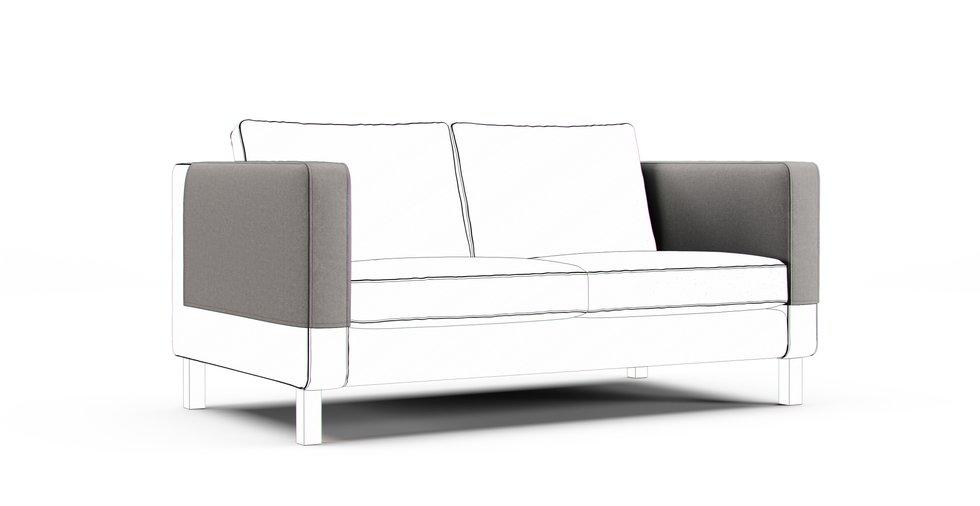 Karlstad Armrest Protector Covers — Add On - Care+ Canvas Ash