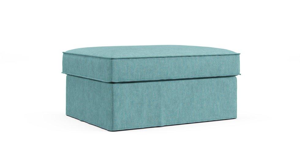 Kivik Footstool Cover - Care+ Tweed Mineral Blue