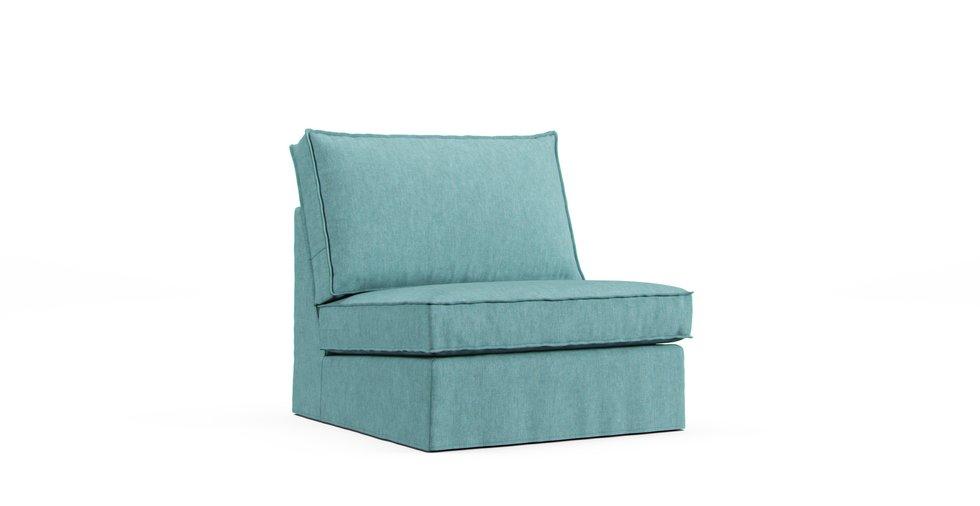 Kivik 1 Seater Sofa Cover - Care+ Tweed Mineral Blue